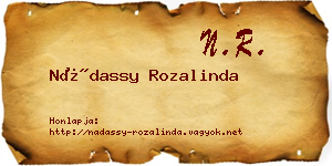Nádassy Rozalinda névjegykártya
